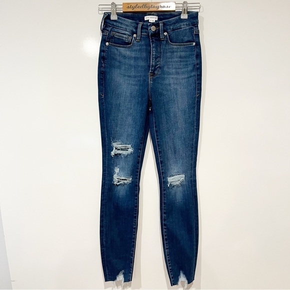 Good American Good Waist Indigo 086 Skinny Jeans - Picture 1 of 12
